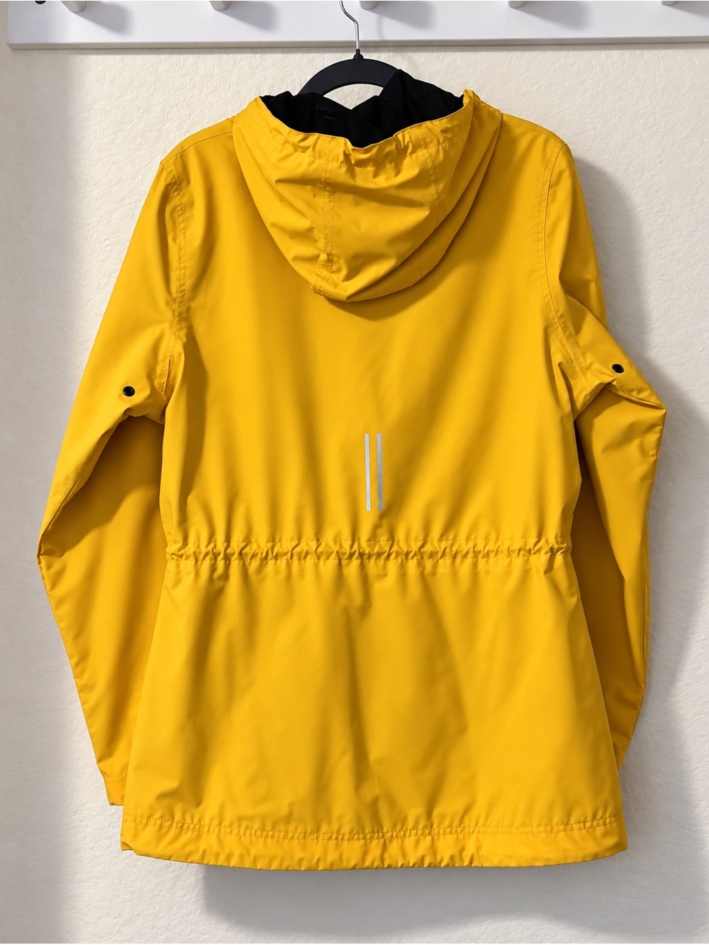 Port Authority Women’s Small Yellow Hooded Rain Jacket Waterproof Mesh Lined - Picture 4 of 9